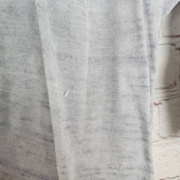 EXPRESS One Eleven Baby Blue Space Dye 3/4 Sleeve Boatneck Semi Sheer Tunic Top - Picture 3 of 5